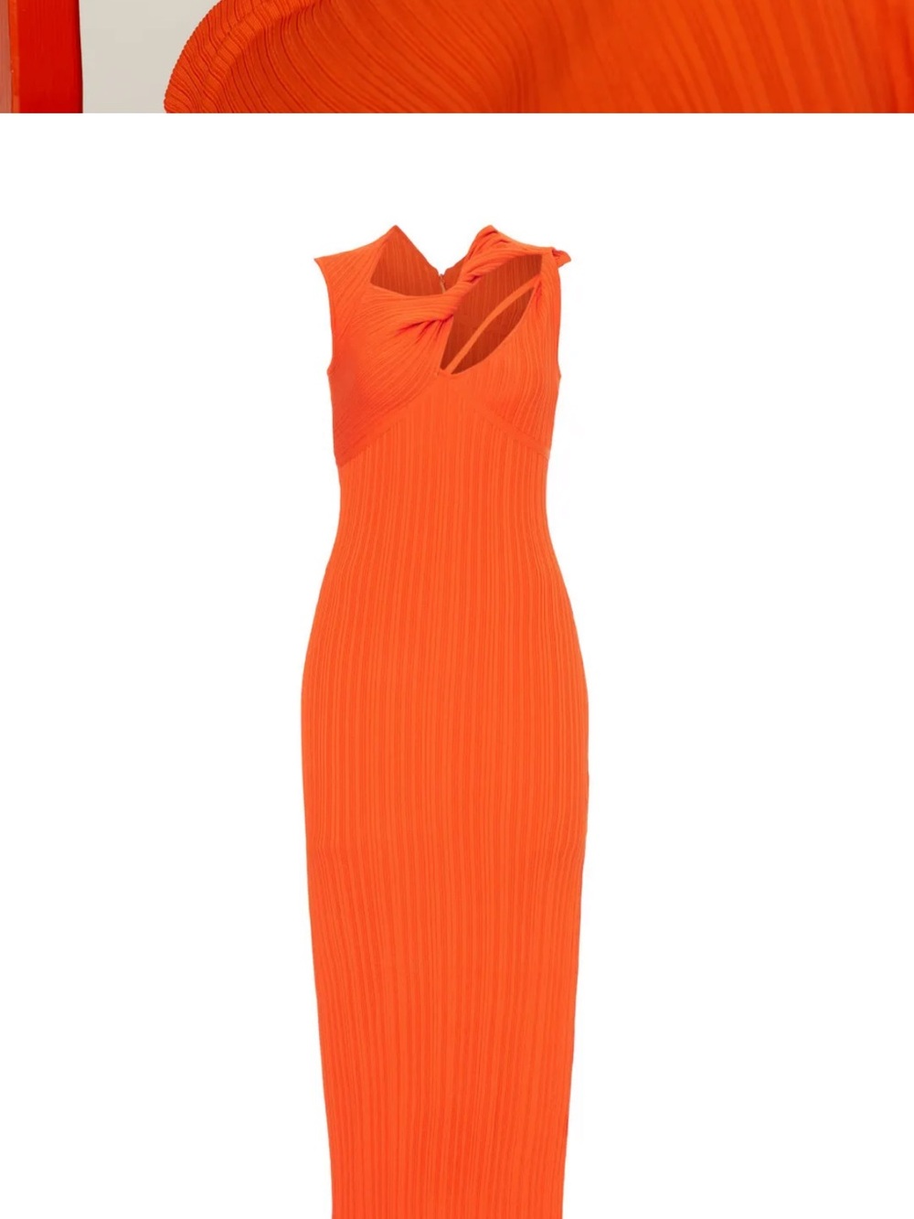 Aknvas Vibrant Orange Ribbed Keyhole Jumpsuit